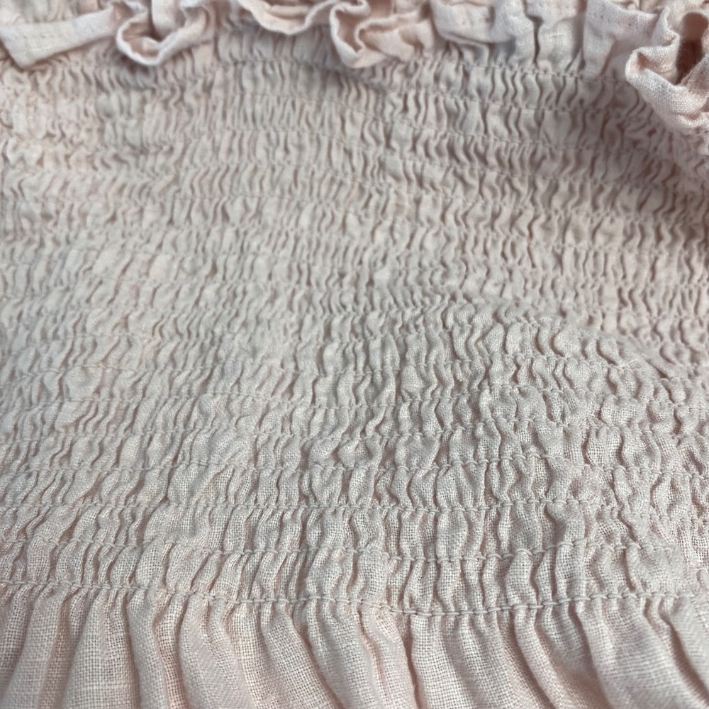 Quince Light Pink Smocked Tiered Midi Dress - Picture 8 of 8